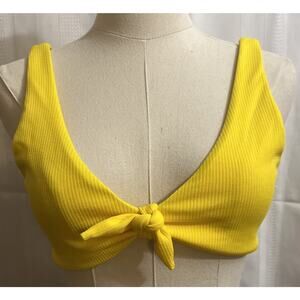 Bikini Top Front Tie Knot Bright Yellow Size Medium